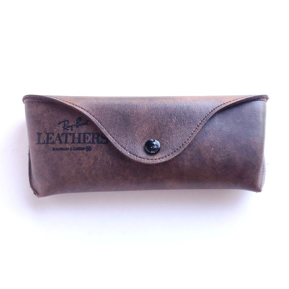 VTG Ray Ban Leathers Sunglasses Case Only Brown Faux Leather Bausch & Lomb